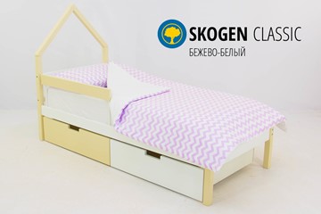 Детская кровать-домик мини Skogen бежево-белый в Смоленске