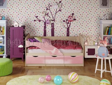 Кровать в детскую Миф Дельфин-1, Розовый глянец 80х160 в Смоленске