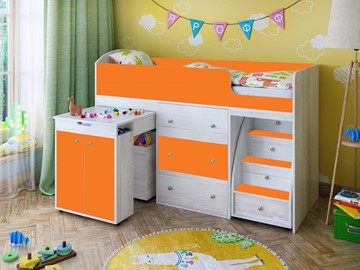 Детская кровать-шкаф Малыш 1600, корпус Винтерберг, фасад Оранжевый в Смоленске