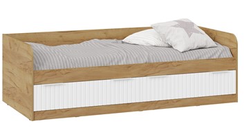 1-спальная детская кровать Хилтон Тип 1 900 (Дуб Крафт Золотой/Белый матовый) в Смоленске