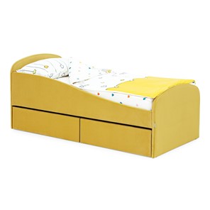 Кровать с ящиками Letmo 190х80 горчичный (велюр) в Смоленске