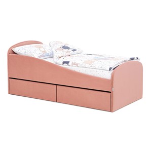 Мягкая кровать с ящиками Letmo 190х80 пудровый (велюр) в Смоленске