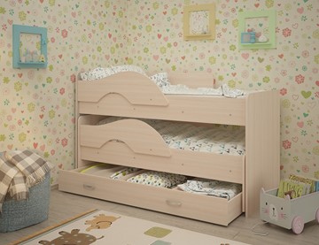 Детская кровать для мальчика Радуга 1.6 с ящиком, цвет Млечный дуб в Смоленске
