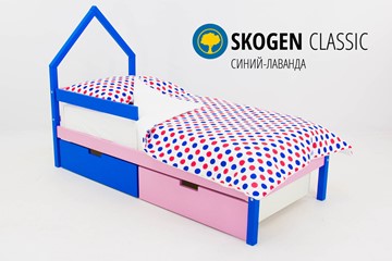 Детская кровать-домик мини Skogen синий-лаванда в Смоленске