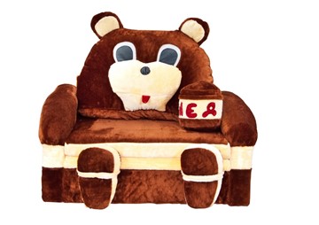 Детский диван Медведь с подушкой, ширина 120 см в Смоленске