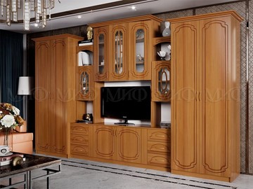 Гостиный гарнитур Миф Альберт со шкафами, глянцевый в Смоленске