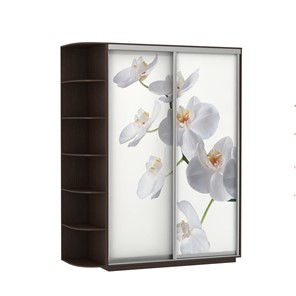 Шкаф 2-створчатый Экспресс 1900x600x2200, со стеллажом, Орхидея белая/венге в Смоленске