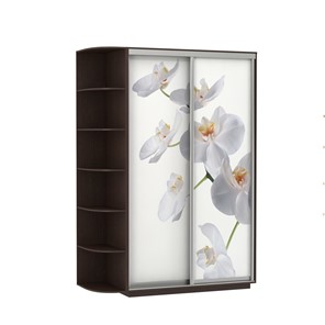 Шкаф 2-х створчатый Экспресс 1500x600x2200, со стеллажом, Орхидея белая/венге в Смоленске