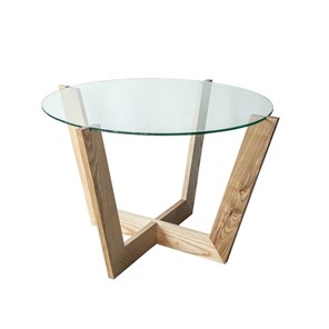 Журнальный столик Оникс-10, Натуральный массив/Прозрачное стекло в Смоленске