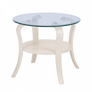 Стеклянный столик в зал Аннет с каркасом цвета Бежевый в Смоленске
