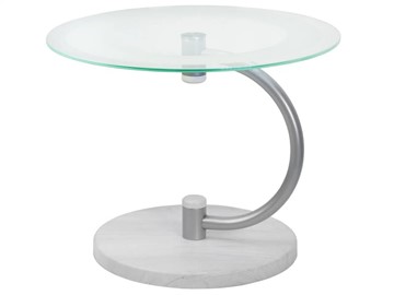 Стеклянный столик Мебелик Дуэт 13Н (металлик-дуб дымчатый-прозр) в Смоленске