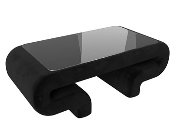 Стеклянный столик Волна, черный (велюр) в Смоленске