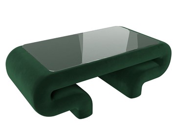 Стеклянный столик Волна, зеленый (велюр) в Смоленске