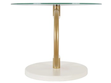 Стеклянный столик Дуэт 13Н (золото-слоновая кость-прозрачное) в Смоленске