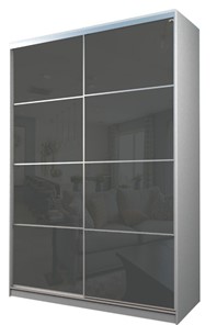 Шкаф 2-х дверный MAX МШ-23-6-16-22, Профиль Серебро/Цвет Белый/Oracal Темно-серый в Смоленске
