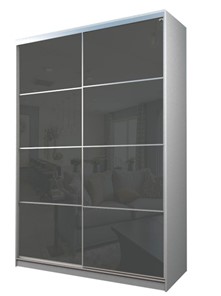 Шкаф 2-х дверный MAX МШ-25-6-18-22, Профиль Серебро/Цвет Белый/Oracal Темно-серый в Смоленске