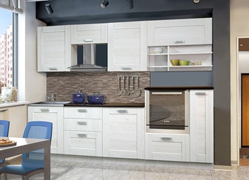 Кухонный гарнитур Марибель Квадро 2700, цвет Белая лиственница в Смоленске