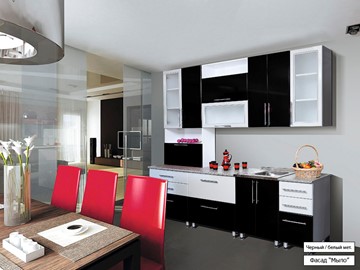 Модульный кухонный гарнитур Мыло 224 2600, цвет Черный/Белый металлик в Смоленске