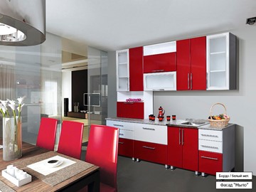 Кухонный гарнитур Мыло 224 2600, цвет Бордо/Белый металлик в Смоленске