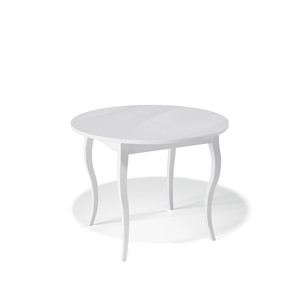 Круглый стол Kenner 1000С (Белый/Стекло белое глянец) в Смоленске