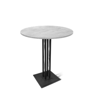 Круглый стол на кухню SHT-TU6-BS1/H110 / SHT-TT 90 ЛДСП (бетон чикаго светло-серый/черный) в Смоленске