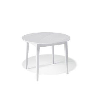 Обеденный раздвижной стол Kenner 1000M (Белый/Стекло белое сатин) в Смоленске