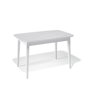 Кухонный раскладной стол Kenner 1200M (Белый/Стекло белое глянец) в Смоленске
