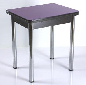 Кухонный пристенный стол СПА-02 СТ2, венге ЛДСП/стекло фиолетовый/39 прямые трубки хром в Смоленске
