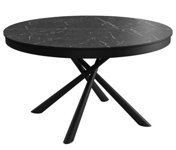 Стол обеденный раскладной DikLine KR120 мрамор черный Калаката/опоры черные в Смоленске
