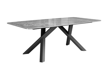 Керамический кухонный стол DikLine KS220 керамика Monsoon (серый глянец JA688) / опоры черные в Смоленске