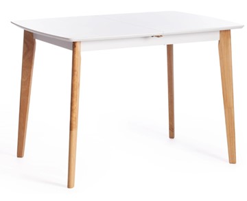 Небольшой стол Claire, дерево гевея/МДФ, 110+30x75x75 Белый/натуральный арт.15111 в Смоленске