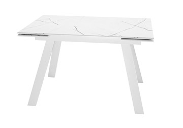 Раскладной стол DikLine DKL140 Керамика Белый мрамор/опоры белые (2 уп.) в Смоленске