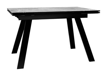 Стол обеденный раскладной DikLine DKL140 Керамика Серый мрамор/опоры черные (2 уп.) в Смоленске