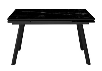 Стол обеденный раздвижной DikLine SKA125 Керамика Черный мрамор/подстолье черное/опоры черные (2 уп.) в Смоленске