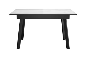 Раскладной стол DikLine SKH125 Керамика Белый мрамор/подстолье черное/опоры черные (2 уп.) в Смоленске