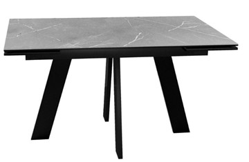 Стол раскладной DikLine SKM140 Керамика серый мрамор/подстолье черное/опоры черные (2 уп.) в Смоленске