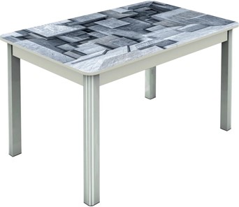 Кухонный стол раздвижной Гамбург исп.1 ноги метал. крашеные №23, Фотопечать (Текстура №74) в Смоленске