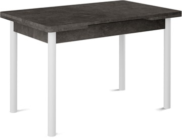 Кухонный раскладной стол Кубика Милан-2 EVO, ноги белые, серый камень в Смоленске