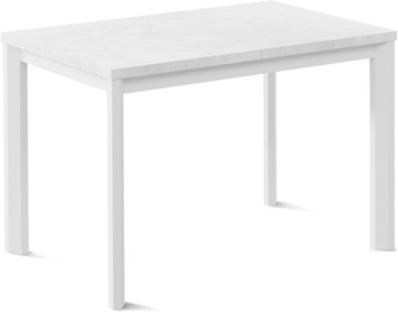 Кухонный стол раскладной Нагано-1L (ноги металлические белые, белый цемент) в Смоленске