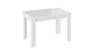 Кухонный стол раздвижной Норман тип 1, цвет Белый/Стекло белый глянец в Смоленске
