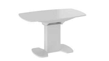 Кухонный раздвижной стол Портофино (СМ(ТД)-105.02.11(1)), цвет Белый глянец/Стекло белое в Смоленске