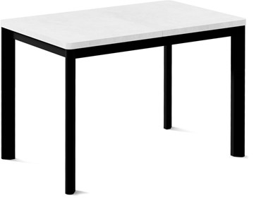 Кухонный стол раздвижной Кубика Токио-1L (ноги металлические черные, белый цемент) в Смоленске