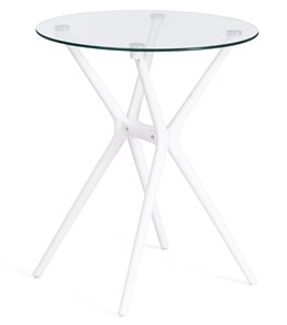 Стол со стеклянной столешницей PARNAVAZ (mod. 29) пластик/стекло, 60х60х70,5 прозрачный/белый арт.19697 в Смоленске
