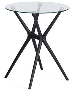 Стол со стеклянной столешницей PARNAVAZ (mod. 29) пластик/стекло, 60х60х70,5 прозрачный/черный арт.19698 в Смоленске
