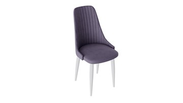 Обеденный стул Франк (конус) исп2 (Белый матовый/Микровелюр Фиолетовый) в Смоленске