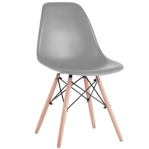 Комплект обеденных стульев 4 шт. BRABIX "Eames CF-010", пластик серый, опоры дерево/металл, 532632, 2033A в Смоленске