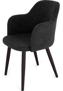 Кухонный стул Кубика Эспрессо-1, ноги черные круглые XXL (R38)/велюр T190 Горький шоколад в Смоленске