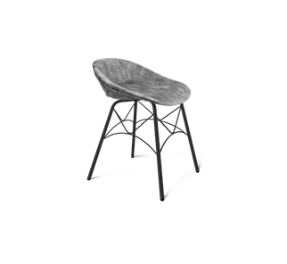Обеденный стул SHT-ST19-SF1 / SHT-S107 (дымный/черный муар) в Смоленске