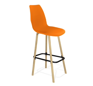 Барный стул SHT-ST29/S94 (оранжевый ral2003/прозрачный лак/черный муар) в Смоленске