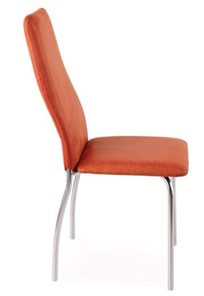 Обеденный стул Волна, каркас хром люкс, нубук -  оранжевый в Смоленске